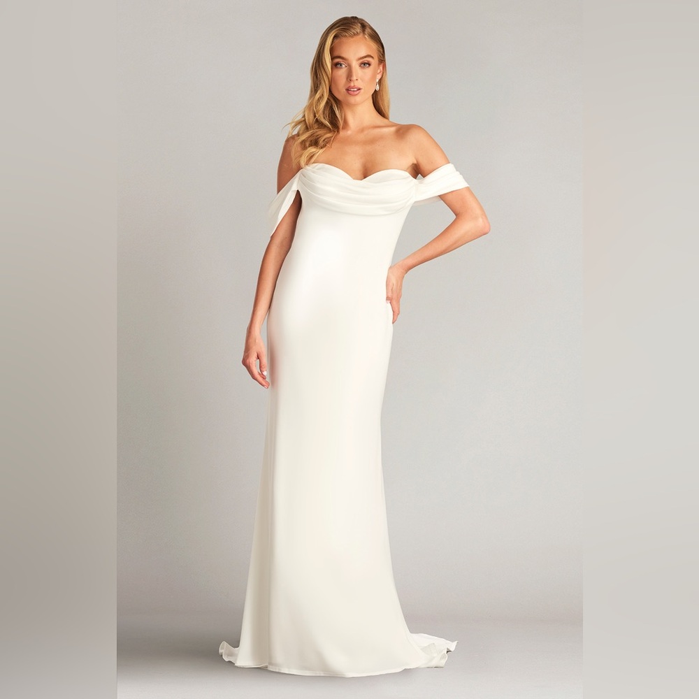 TADASHI SHOJI - AMISHTA OFF-THE-SHOULDER CREPE GOWN